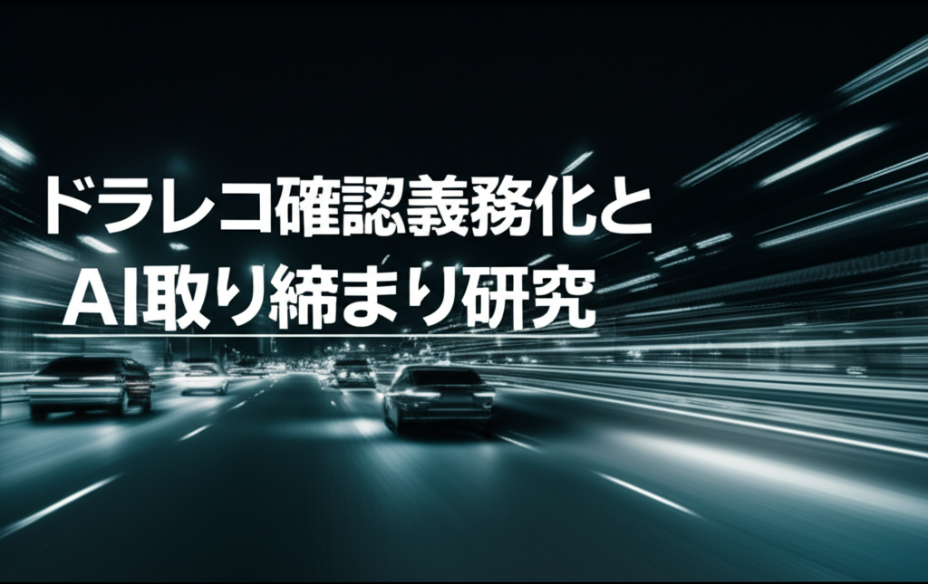 ドラレコ確認義務化とAI取り締まり研究