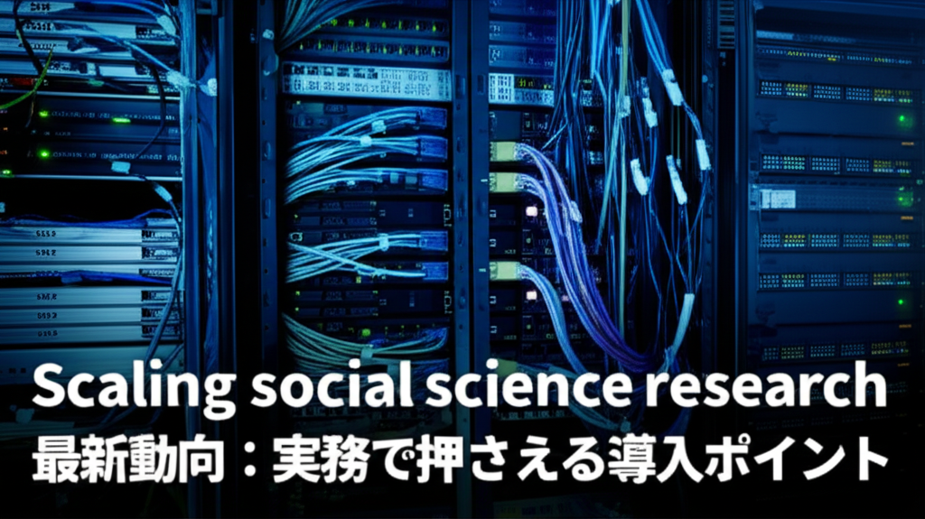 Scaling social science research 最新動向：実務で押さえる導入ポイント